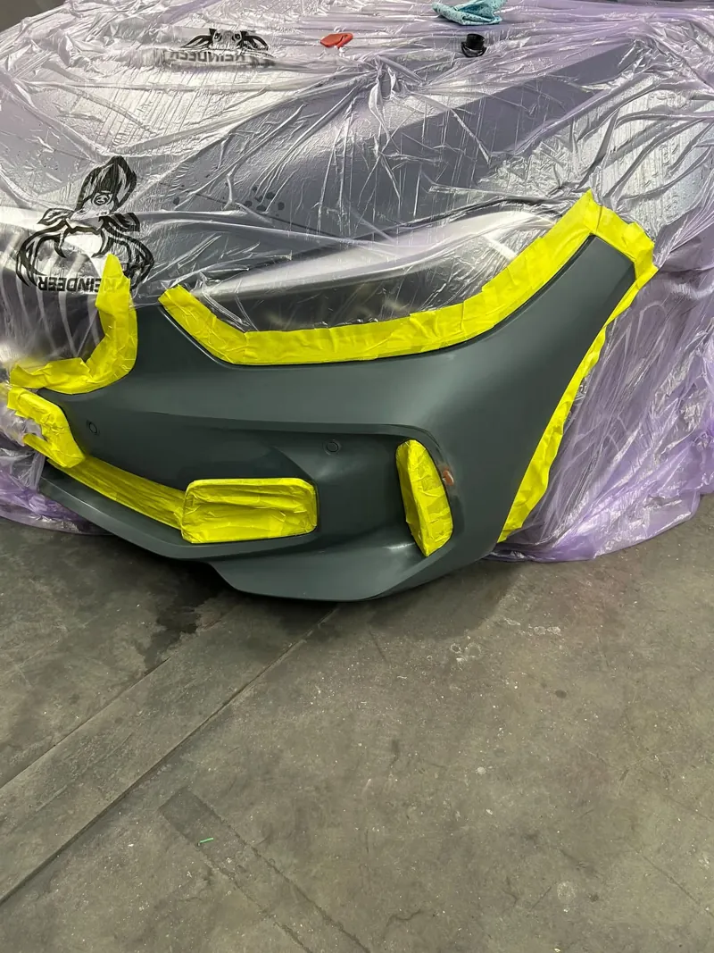 Bumper masked and primed ready for colour